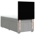cadre de lit avec matelas gris clair 80x200 cm tissu