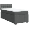 cadre de lit avec matelas Gris foncé 80x200 cm Tissu
