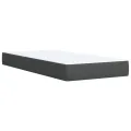 cadre de lit avec matelas Gris foncé 80x200 cm Tissu