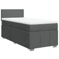 cadre de lit avec matelas Gris foncé 80x200 cm Tissu