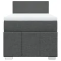 cadre de lit avec matelas Gris foncé 80x200 cm Tissu