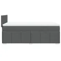 cadre de lit avec matelas Gris foncé 80x200 cm Tissu