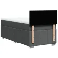 cadre de lit avec matelas Gris foncé 80x200 cm Tissu