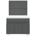 cadre de lit avec matelas Gris foncé 80x200 cm Tissu