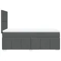 cadre de lit avec matelas Gris foncé 80x200 cm Tissu