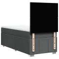 cadre de lit avec matelas Gris foncé 80x200 cm Tissu