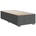 cadre de lit avec matelas Gris foncé 80x200 cm Tissu