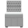 cadre de lit avec matelas Gris clair 90x200 cm Tissu