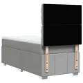 cadre de lit avec matelas Gris clair 90x200 cm Tissu