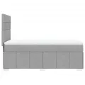 cadre de lit avec matelas Gris clair 90x200 cm Tissu