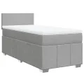 cadre de lit avec matelas Gris clair 90x200 cm Tissu
