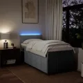 cadre de lit avec matelas Gris clair 90x200 cm Tissu