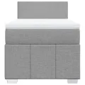 cadre de lit avec matelas Gris clair 90x200 cm Tissu