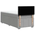 cadre de lit avec matelas Gris clair 90x200 cm Tissu