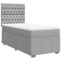 cadre de lit avec matelas Gris clair 90x200 cm Tissu