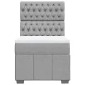 cadre de lit avec matelas Gris clair 90x200 cm Tissu