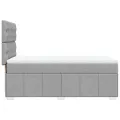 cadre de lit avec matelas Gris clair 90x200 cm Tissu