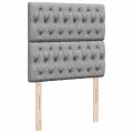 cadre de lit avec matelas Gris clair 90x200 cm Tissu