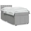 cadre de lit avec matelas Gris clair 90x200 cm Tissu