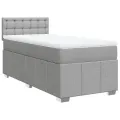 cadre de lit avec matelas Gris clair 90x200 cm Tissu