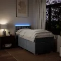 cadre de lit avec matelas Gris clair 90x200 cm Tissu