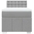 cadre de lit avec matelas Gris clair 90x200 cm Tissu