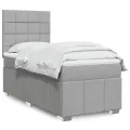cadre de lit avec matelas Gris clair 90x200 cm Tissu