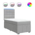cadre de lit avec matelas Gris clair 90x200 cm Tissu