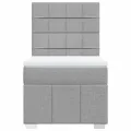 cadre de lit avec matelas Gris clair 90x200 cm Tissu