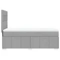 cadre de lit avec matelas Gris clair 90x200 cm Tissu