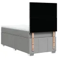 cadre de lit avec matelas Gris clair 90x200 cm Tissu