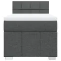 cadre de lit avec matelas Gris foncé 90x200 cm Tissu