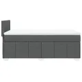 cadre de lit avec matelas Gris foncé 90x200 cm Tissu