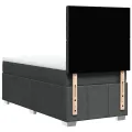 cadre de lit avec matelas Gris foncé 90x200 cm Tissu