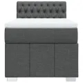 cadre de lit avec matelas Gris foncé 90x200 cm Tissu