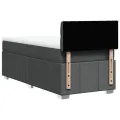 cadre de lit avec matelas Gris foncé 90x200 cm Tissu