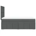 cadre de lit avec matelas Gris foncé 90x200 cm Tissu