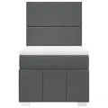 cadre de lit avec matelas Gris foncé 90x200 cm Tissu