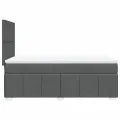 cadre de lit avec matelas Gris foncé 90x200 cm Tissu