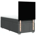 cadre de lit avec matelas Gris foncé 90x200 cm Tissu