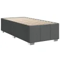 cadre de lit avec matelas Gris foncé 90x200 cm Tissu