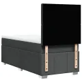 cadre de lit avec matelas Gris foncé 90x200 cm Tissu