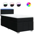 cadre de lit avec matelas Noir 90x200 cm Tissu