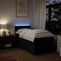 cadre de lit avec matelas Noir 90x200 cm Tissu