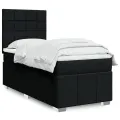 cadre de lit avec matelas Noir 90x200 cm Tissu