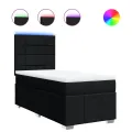 cadre de lit avec matelas Noir 90x200 cm Tissu