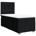 cadre de lit avec matelas Noir 90x200 cm Tissu