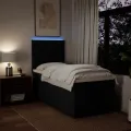 cadre de lit avec matelas Noir 90x200 cm Tissu