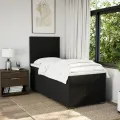 cadre de lit avec matelas Noir 90x200 cm Tissu