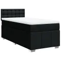 cadre de lit avec matelas Noir 90x200 cm Tissu